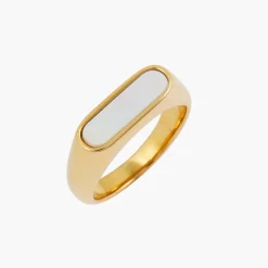 Shop Balaboosté Bague en acier avec nacre