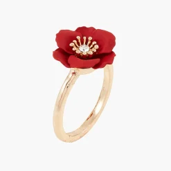 Cheap Balaboosté Bague fleur rouge
