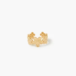 Online Balaboosté Bague fleurs acier inoxydable