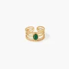 Best Sale Balaboosté Bague large avec pierre - acier inoxydable