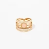 Discount Balaboosté Bague large avec pierre fantaisie