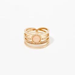 Discount Balaboosté Bague large avec pierre fantaisie