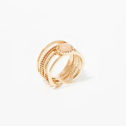 Discount Balaboosté Bague large avec pierre fantaisie