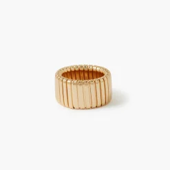 Best Sale Balaboosté Bague épaisse striée dorée