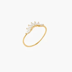 Clearance Balaboosté Bague pétales zirconium Argent Garanti