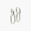 Store Balaboosté Boucles d'oreilles anneaux rectangulaires argentés