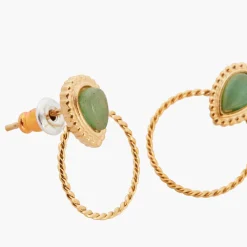 Online Balaboosté Boucles d'oreilles anneaux Acier Inoxydable - doré et vert