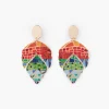Cheap Balaboosté Boucles d'oreilles Balagane feuilles à imprimé mosaïque