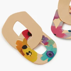 Shop Balaboosté Boucles d'oreilles Balagane doubles anneaux imprimé fleurs