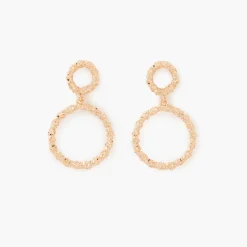 Cheap Balaboosté Boucles d'oreilles double cercle doré