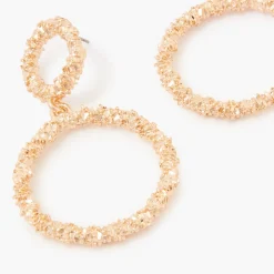 Cheap Balaboosté Boucles d'oreilles double cercle doré