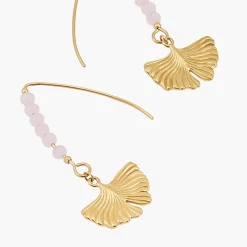 New Balaboosté Boucles d'oreilles feuille ginkgo Acier Inoxydable