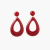 Cheap Balaboosté Boucles d'oreilles gouttes en résine rouge