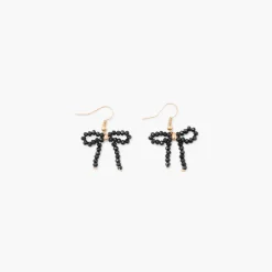 New Balaboosté Boucles d'oreilles noeud en perles noires