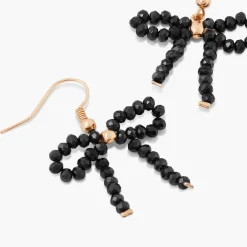 New Balaboosté Boucles d'oreilles noeud en perles noires
