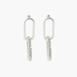 New Balaboosté Boucles d'oreilles ovales entrelacées à strass