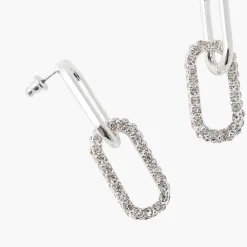New Balaboosté Boucles d'oreilles ovales entrelacées à strass