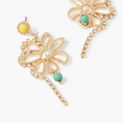 Cheap Balaboosté Boucles d'oreilles pendantes fleurs et strass
