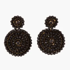 Flash Sale Balaboosté Boucles d'oreilles rondes à strass noir