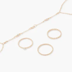 Flash Sale Balaboosté Bracelet de main + set de 3 bagues