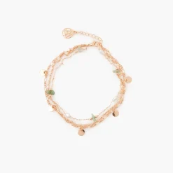 Online Balaboosté Chaine de cheville 3 rangs pierre d'Aventurine