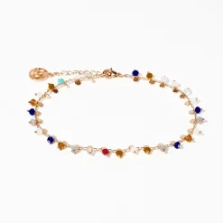 Best Balaboosté Chaine de chevilles perles à facettes multicolore