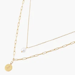 Best Sale Balaboosté Collier 2 rangs Acier Inoxydable - doré