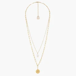 Best Sale Balaboosté Collier 2 rangs Acier Inoxydable - doré