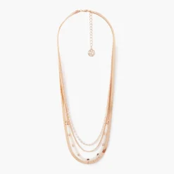 Outlet Balaboosté Collier 5 rangs chaine miroir et perles