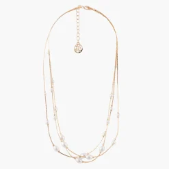 Best Balaboosté Collier 3 rangs chaines et perles