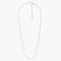 Clearance Balaboosté Collier 2 rangs chaines fines Acier Inoxydable
