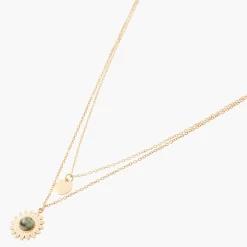 New Balaboosté Collier 2 rangs médaille Acier Inoxydable