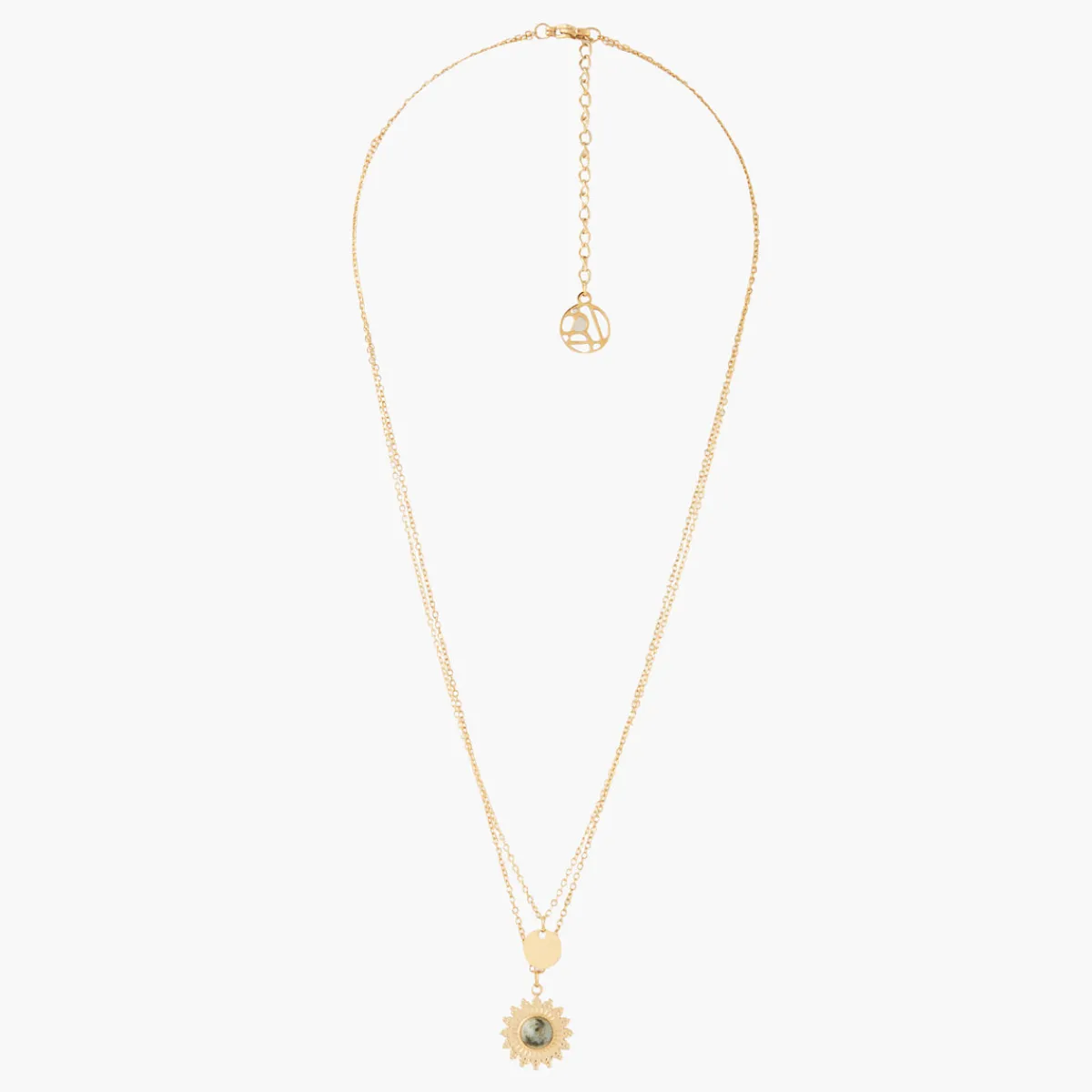 New Balaboosté Collier 2 rangs médaille Acier Inoxydable