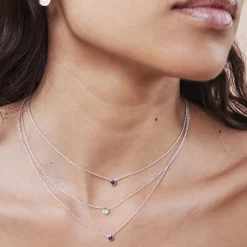 Online Balaboosté Collier Argent Garanti et Rubis