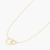 Flash Sale Balaboosté Collier double anneaux strass Argent Garanti