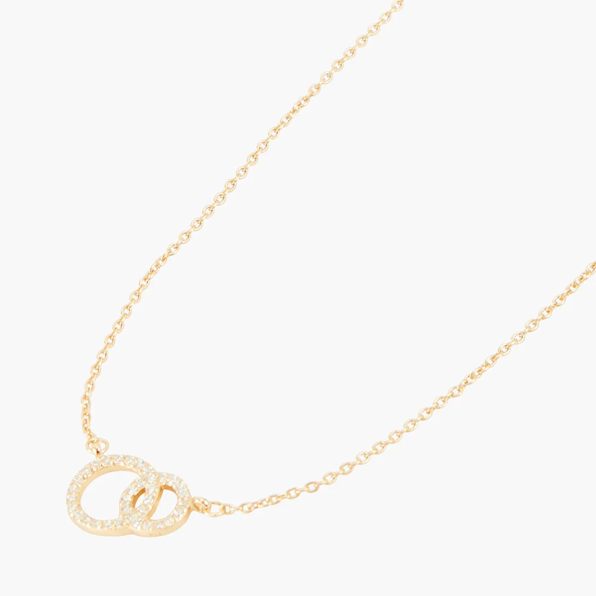 Flash Sale Balaboosté Collier double anneaux strass Argent Garanti