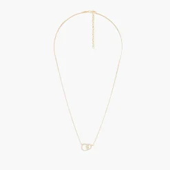 Flash Sale Balaboosté Collier double anneaux strass Argent Garanti