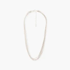 Best Balaboosté Collier multi rangs chaines et strass argenté