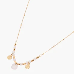 Store Balaboosté Collier pierres et pampilles en acier inoxydable