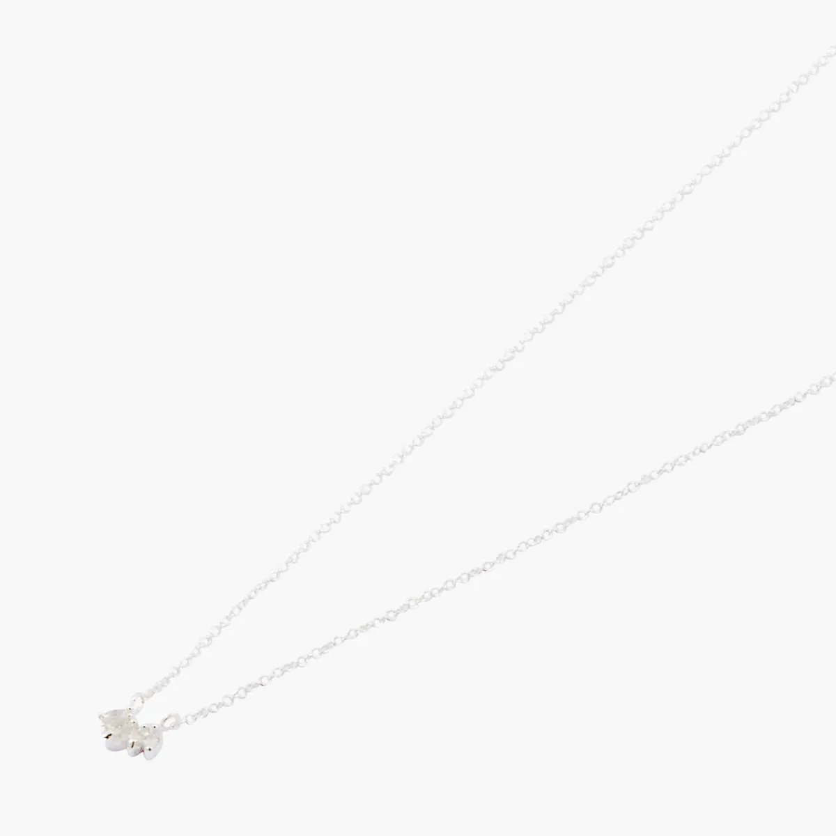 Sale Balaboosté Collier pétales zirconium Argent Garanti