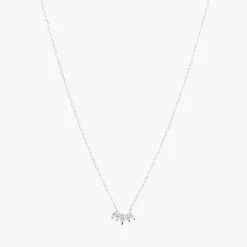 Sale Balaboosté Collier pétales zirconium Argent Garanti