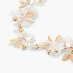 Best Balaboosté Couronne de fleurs en ruban - blanc et doré
