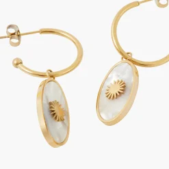Shop Balaboosté Créoles pendentifs nacre Acier Inoxydable - doré