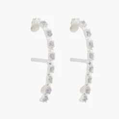 Hot Balaboosté Demi-créoles zirconium Argent Garanti