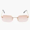 Flash Sale Balaboosté Lunettes de soleil rectangulaires métalliques