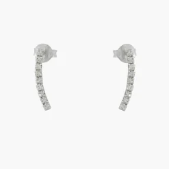 Sale Balaboosté Puces d'oreilles barre strass Argent Garanti Silver Idol