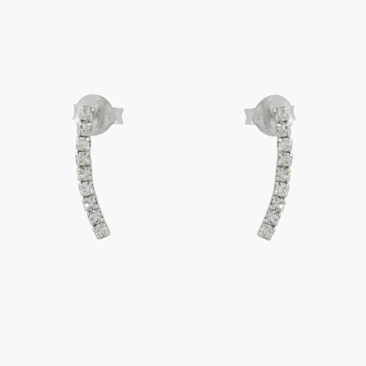 Sale Balaboosté Puces d'oreilles barre strass Argent Garanti Silver Idol