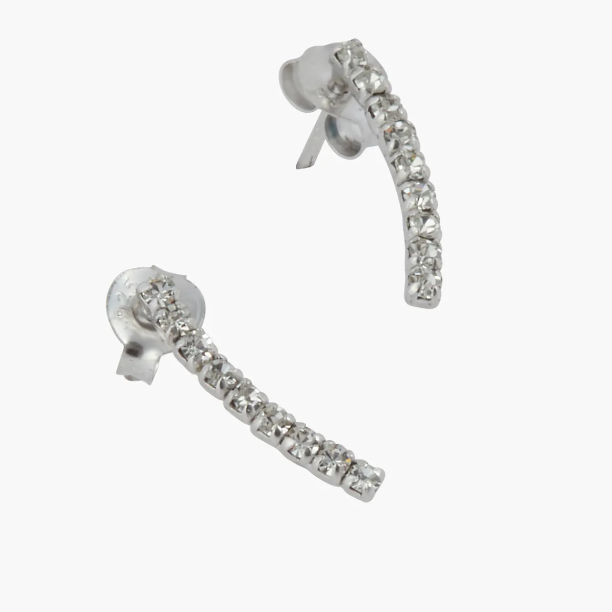 Sale Balaboosté Puces d'oreilles barre strass Argent Garanti Silver Idol