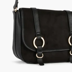 Cheap Balaboosté Sac à bandoulière bi-matière noir