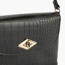 Store Balaboosté Sac à bandoulière effet croco noir